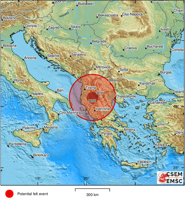 Jak zemljotres u Albaniji